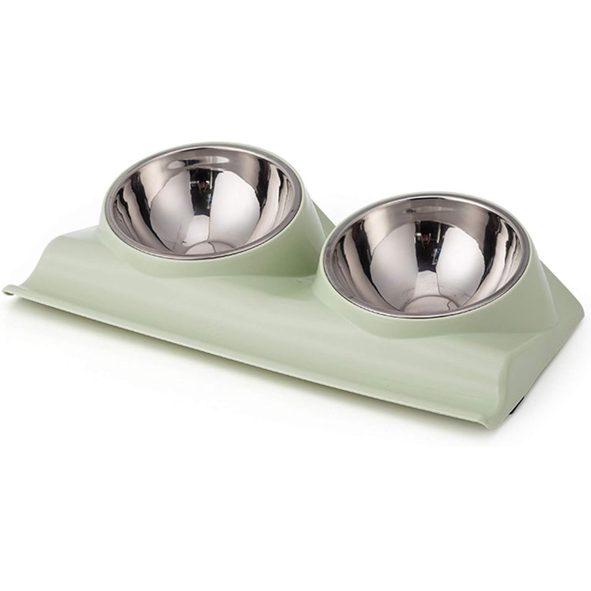 GENERICO - plato doble con cuenco metalico- verde