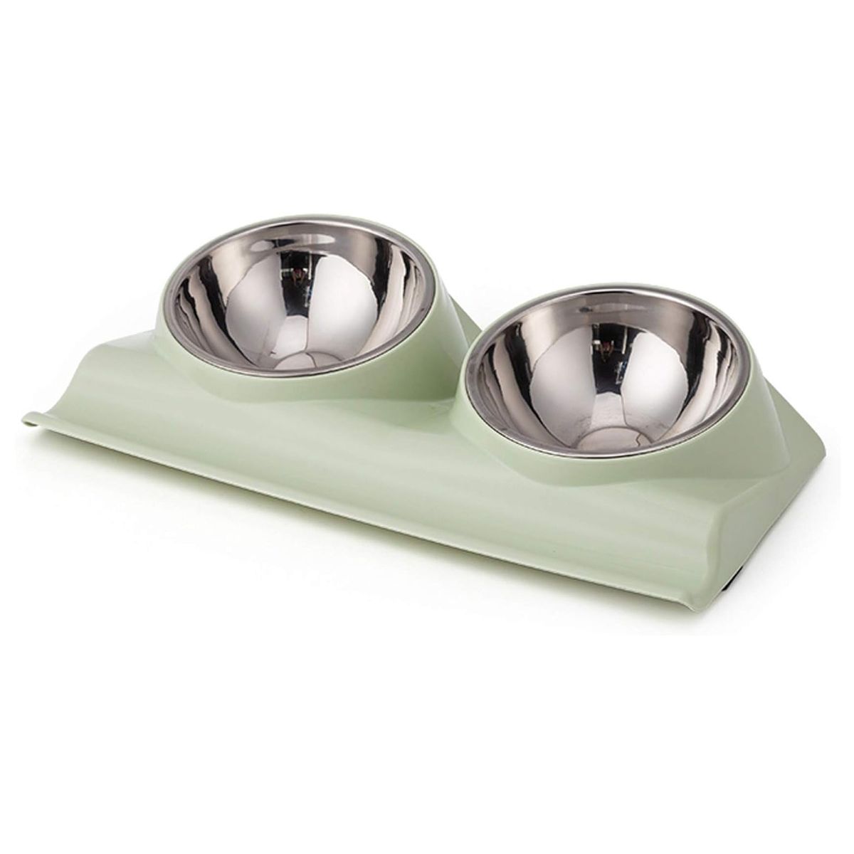 GENERICO - plato doble con cuenco metalico- verde