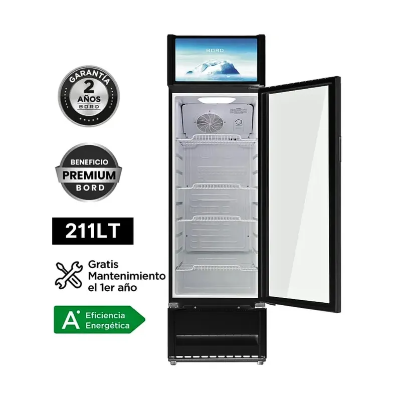 BORD - Vitrina Exhibidora Bord Vertical 211 litros EX211-M