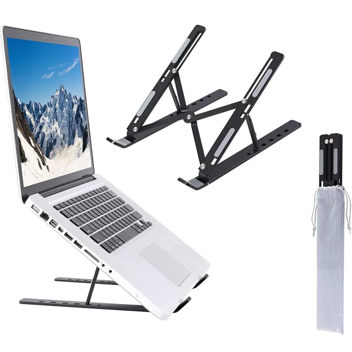 OEM - Soporte Para Laptop Y Macbook - Holder Plegable De Metal - Negro