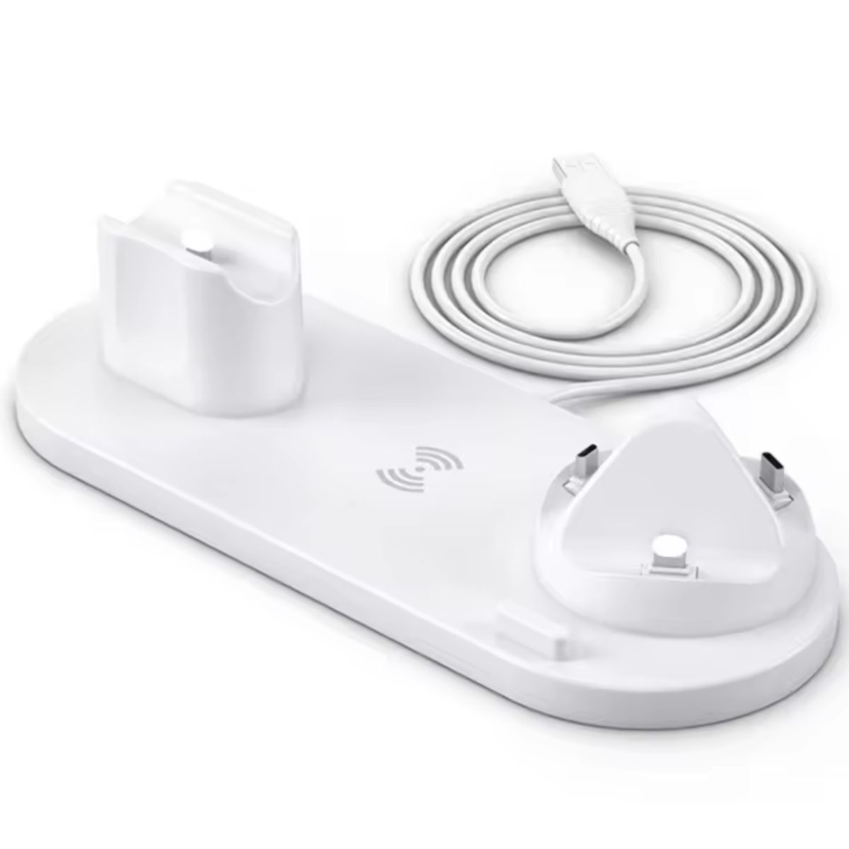 GENERICO - Cargador Inalámbrico 6 en 1 Multifuncional Base de Carga BXD-08 Blanco