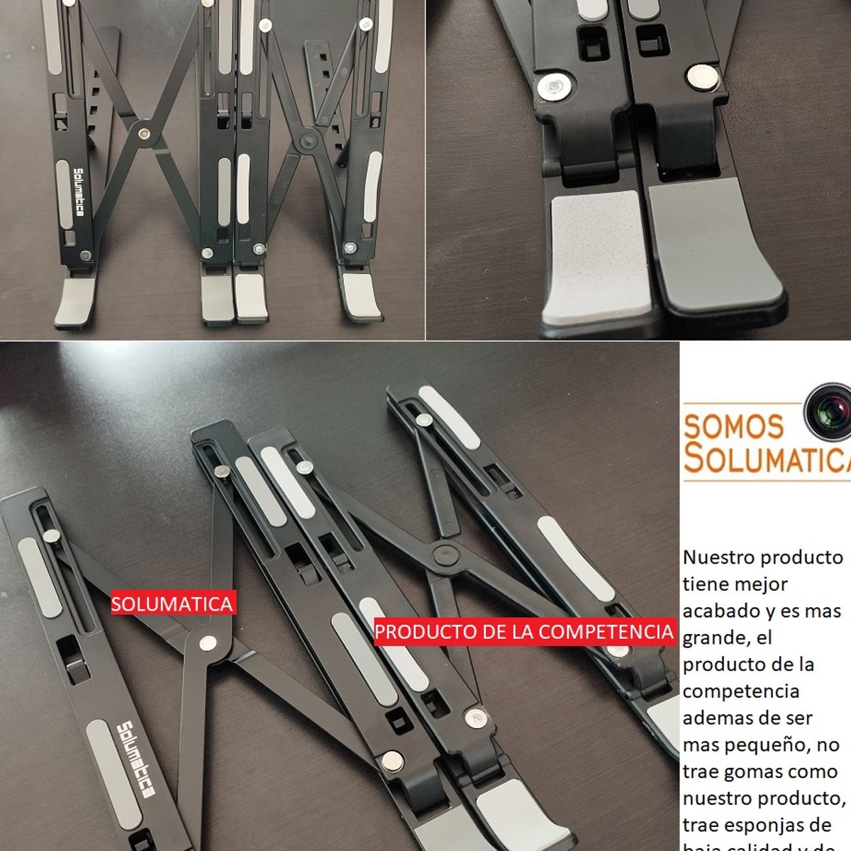 OEM - Soporte Para Laptop Y Macbook - Plegable De Metal - Negro