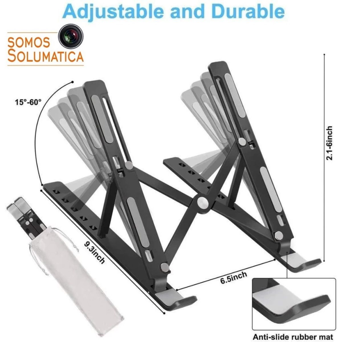 OEM - Soporte Para Laptop Y Macbook - Plegable De Metal - Negro