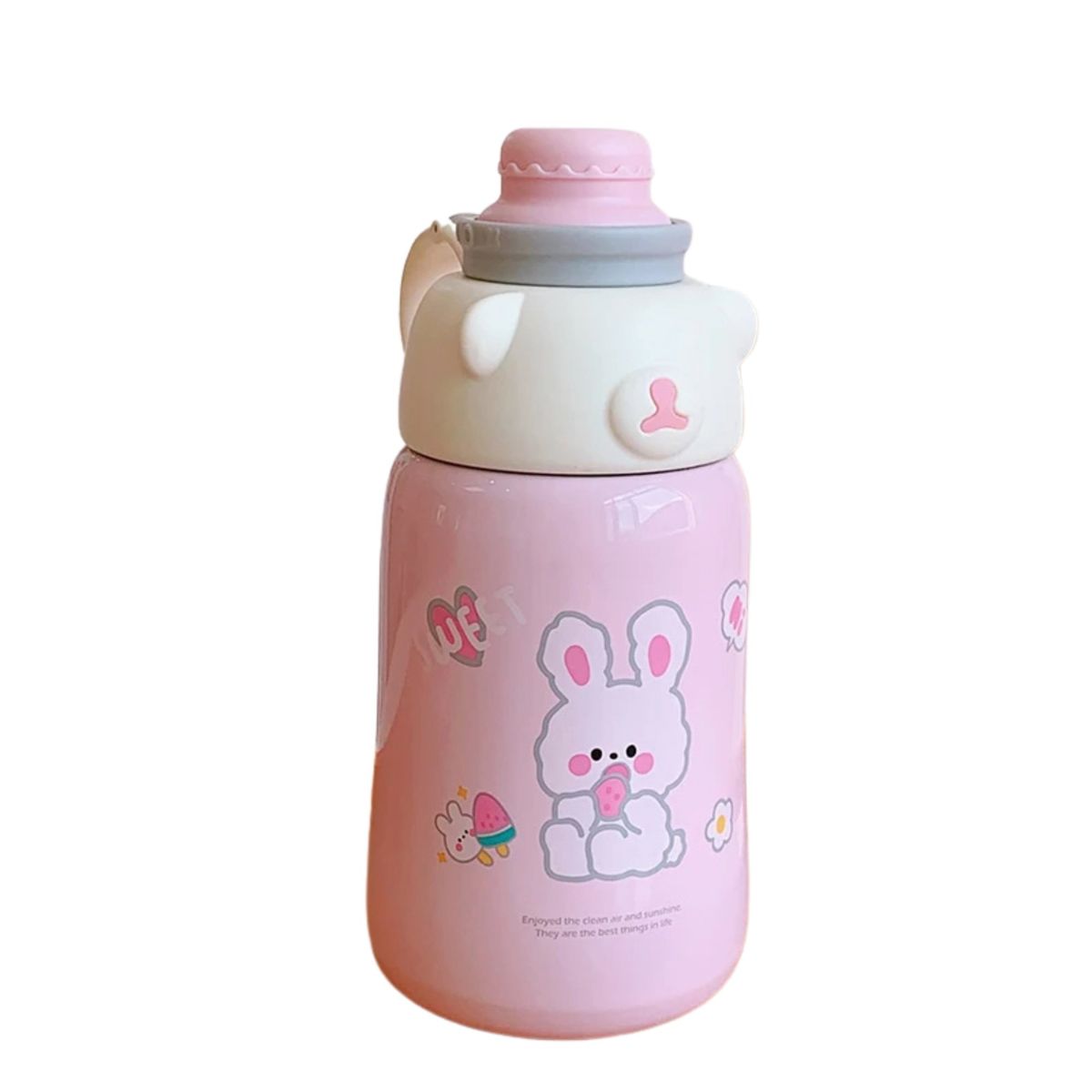 GENERICO - Termo de oso kawai, térmica de acero inoxidable aislante 1300 ml, rosa