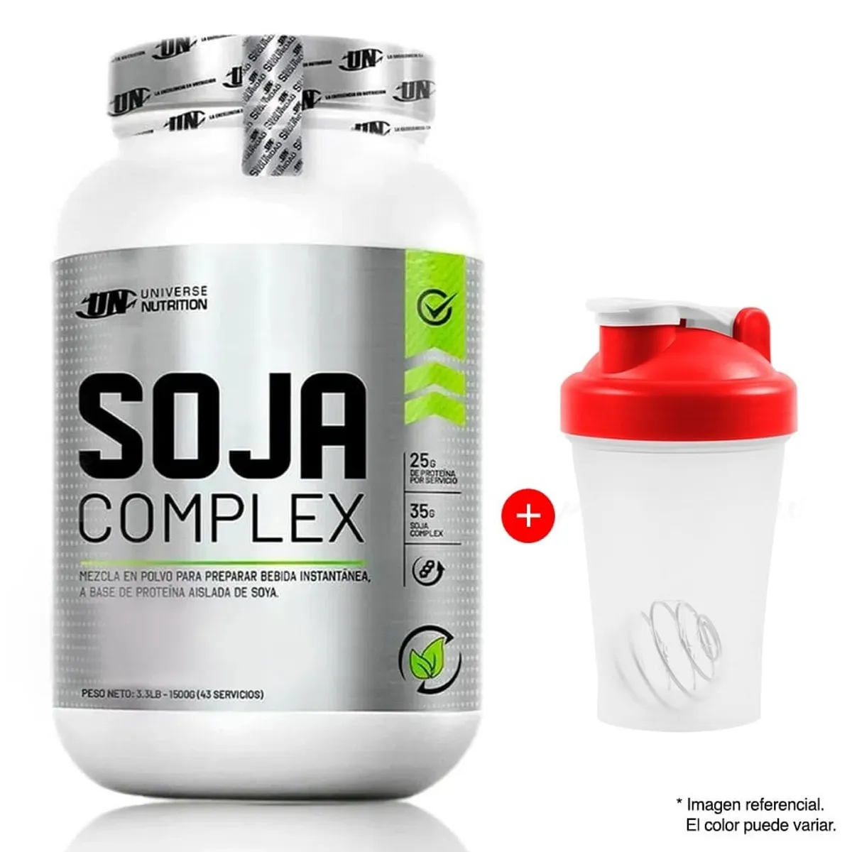 UNIVERSE NUTRITION - Proteína de Soja Complex 1.5 kg Chocolate - 43 Servicios