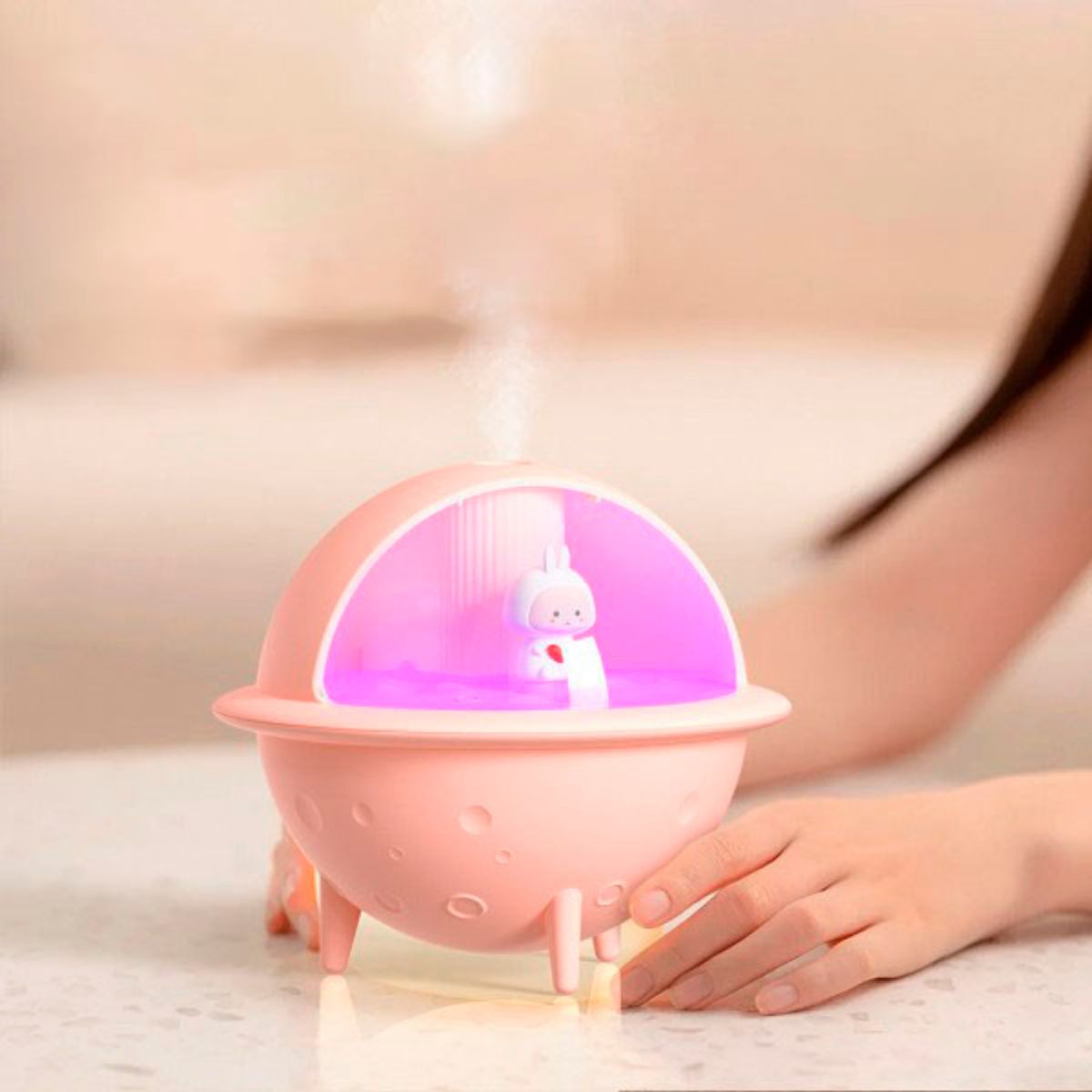 GENERICO - Luna Astronauta Humidificador Ambientador con Luz Led Kawaii