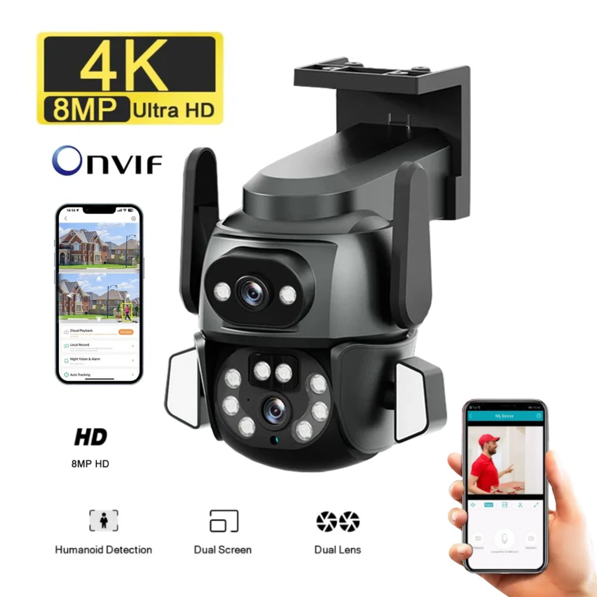 GENERICO - CÁMARAS SEGURIDAD IP WIFI VISION NOCTURNA CON MICROFONO LANTUN Q82 PRO 1080P