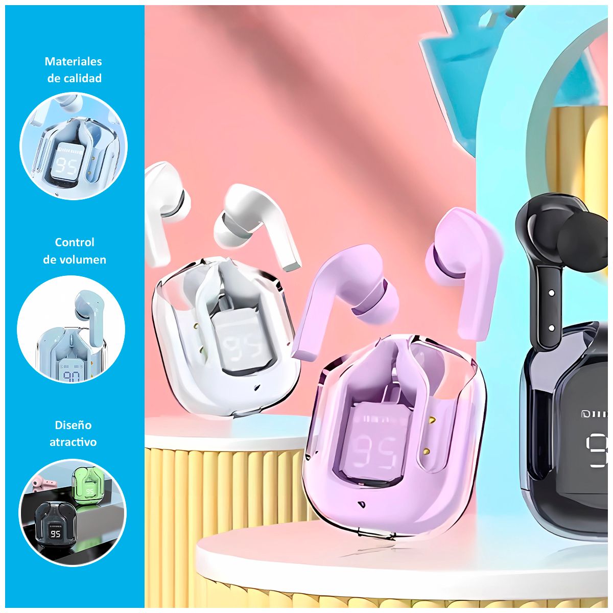 GENERICO - Audífonos Gamer Air31 Inalámbricos - Celeste