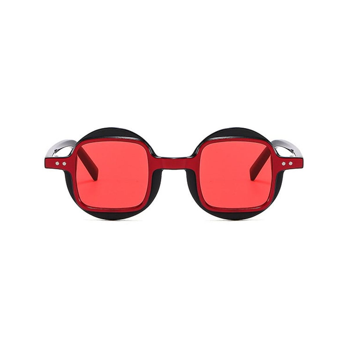 LA TIENDA 88 JOYAS Y ACCESORIOS - La Tienda 88 - Lentes De Sol Unisex Retro Punk Redondo- Rojo
