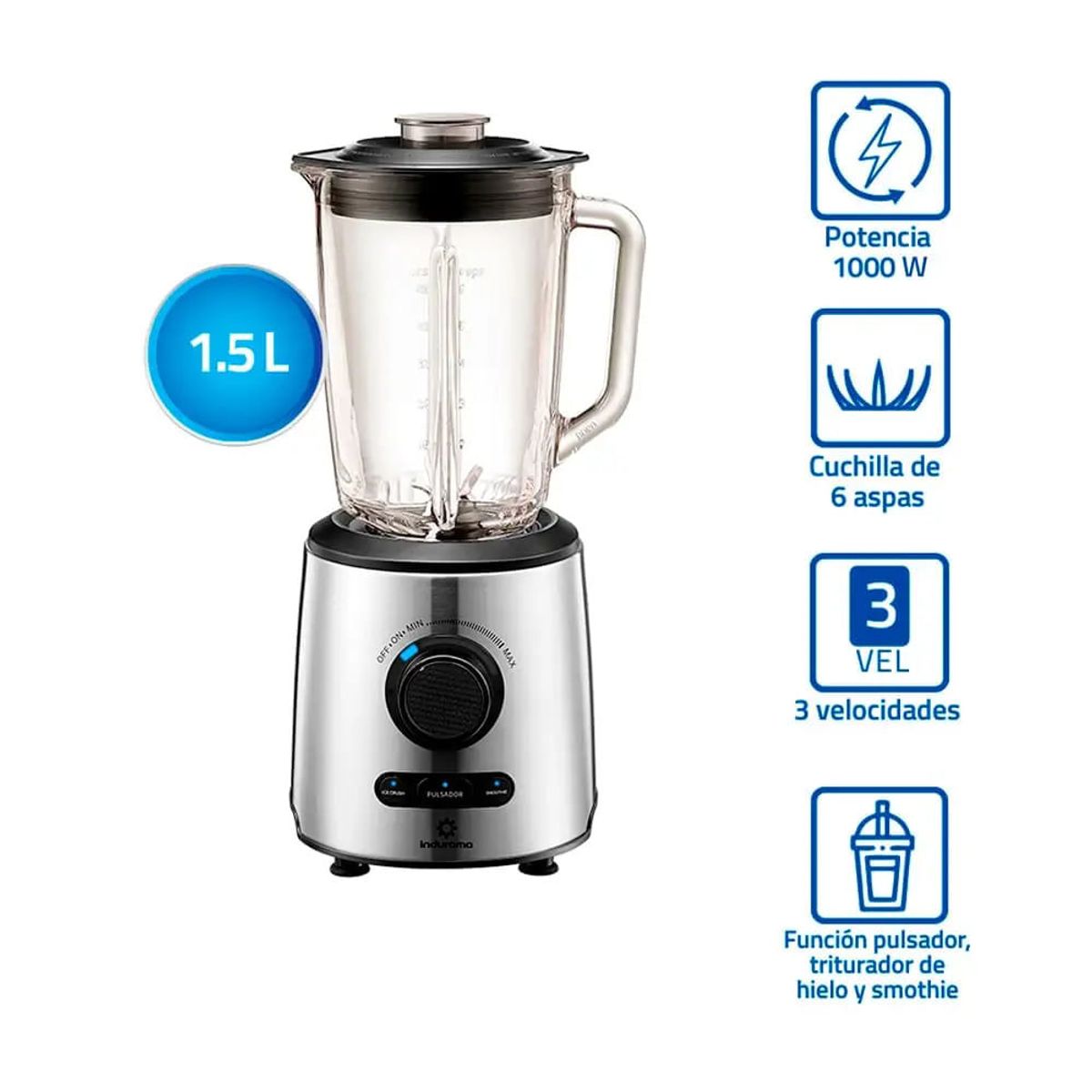 INDURAMA - Licuadora Indurama 15L LI-INX Inox