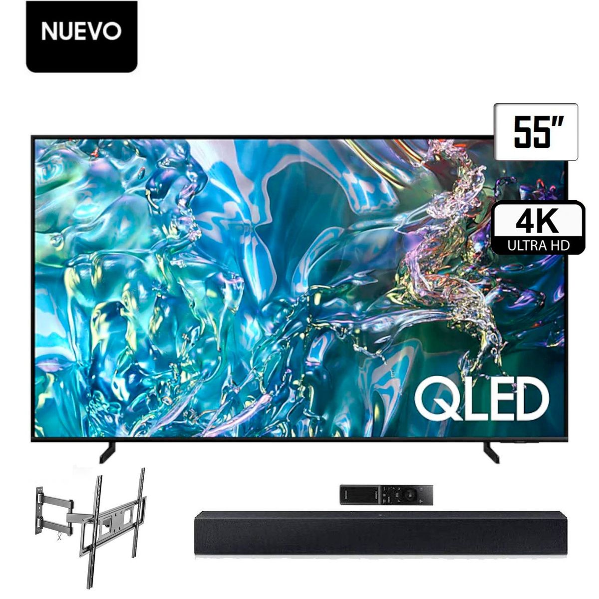 SAMSUNG - TELEVISOR SAMSUNG 55 QLED 4K UHD SMART TV TIZEN QN55Q60DAGXPE.