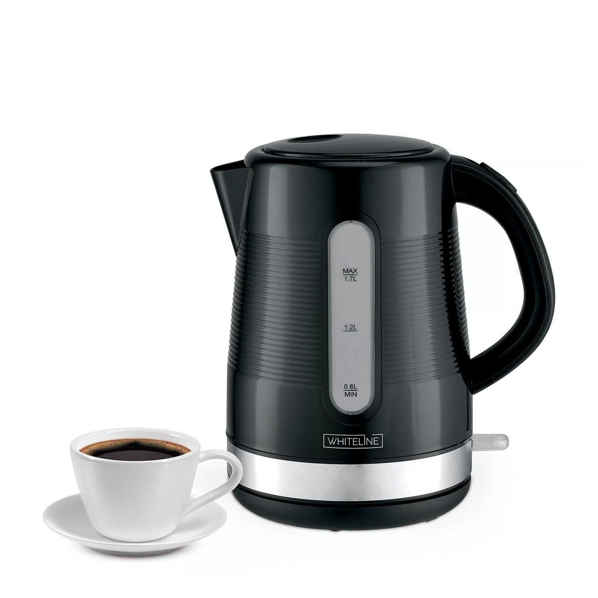 WHITELINE - Hervidor Eléctrico 1.7 L - Color Negro