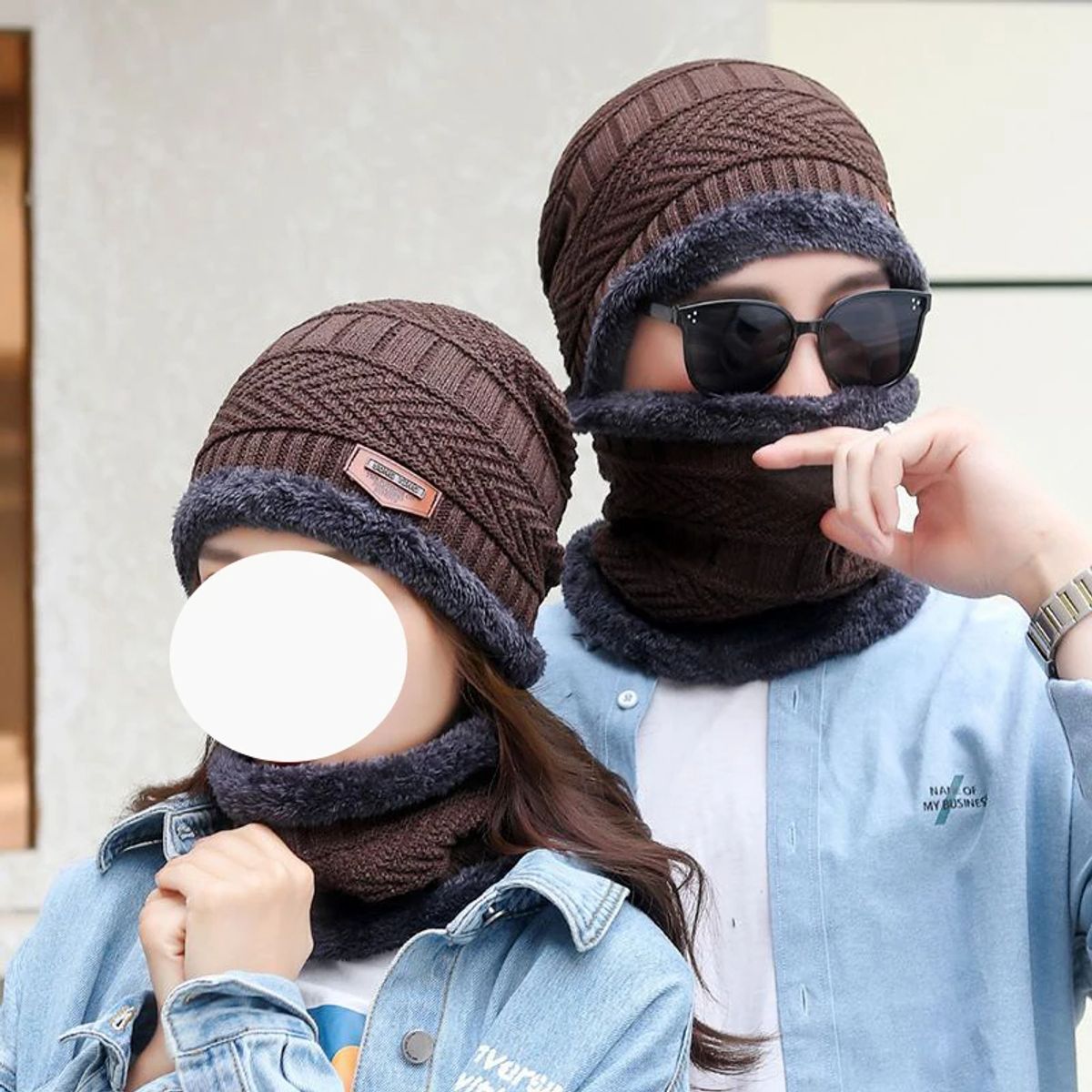 GENERICO - GORRO Y CHALINA CONJUNTO UNISEX CON CUELLERA