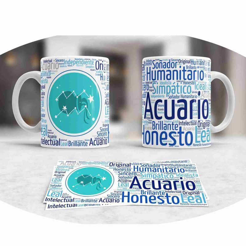 GENERICO - Tazas personalizadas -DNuñez -Taza Signo zodiacal - Acuario