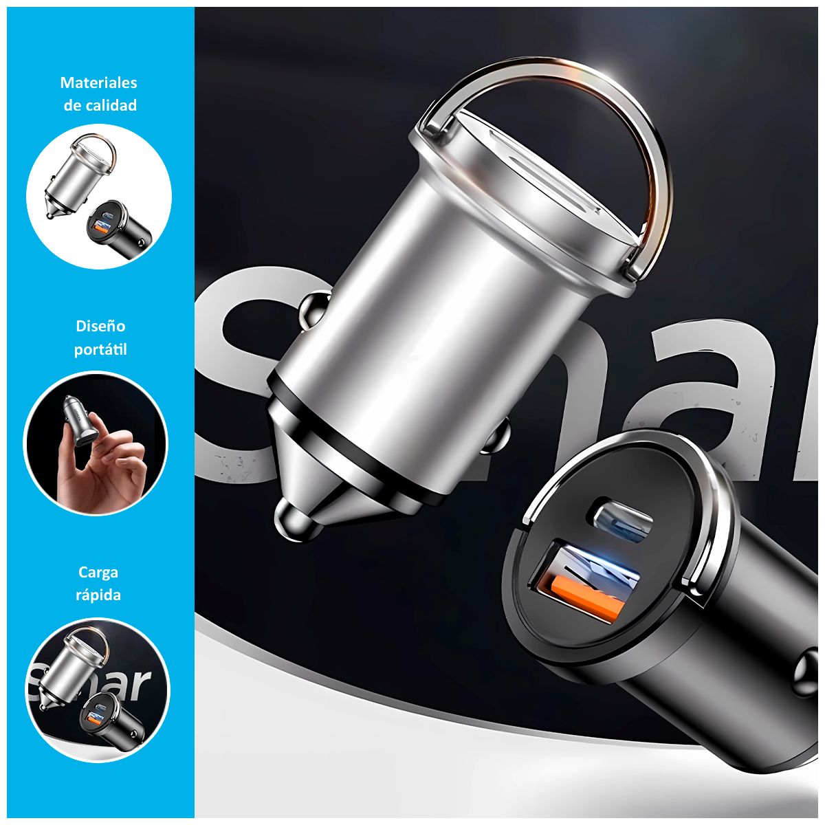 GENERICO - Cargador Conector USB de 25W para Autos