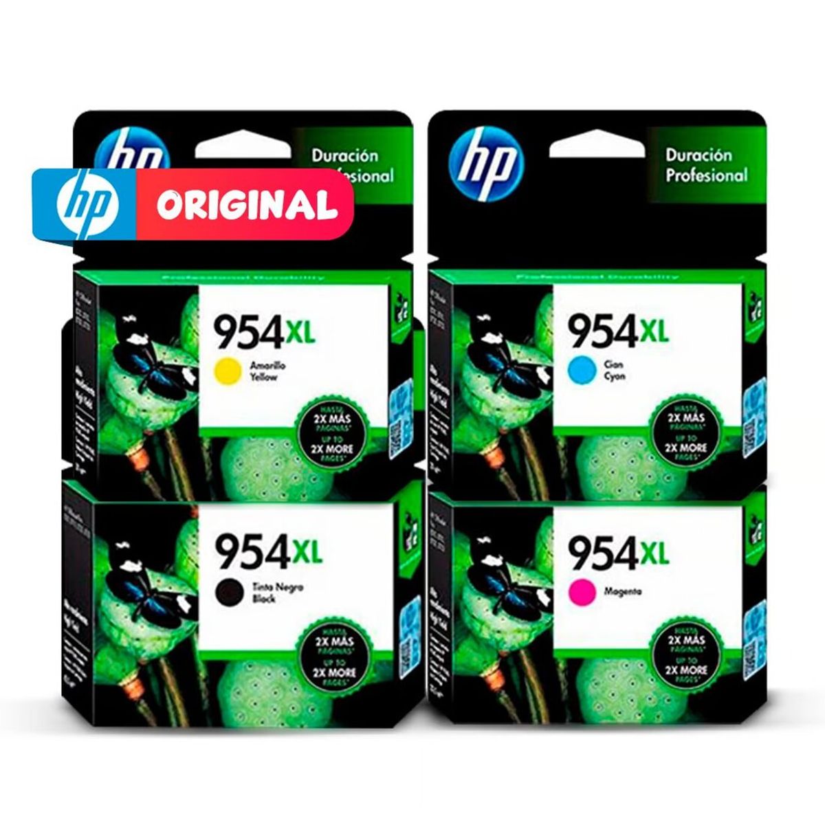 HP - Combo x4 Tinta HP 954XL Alta capacidad 4 colores - Original
