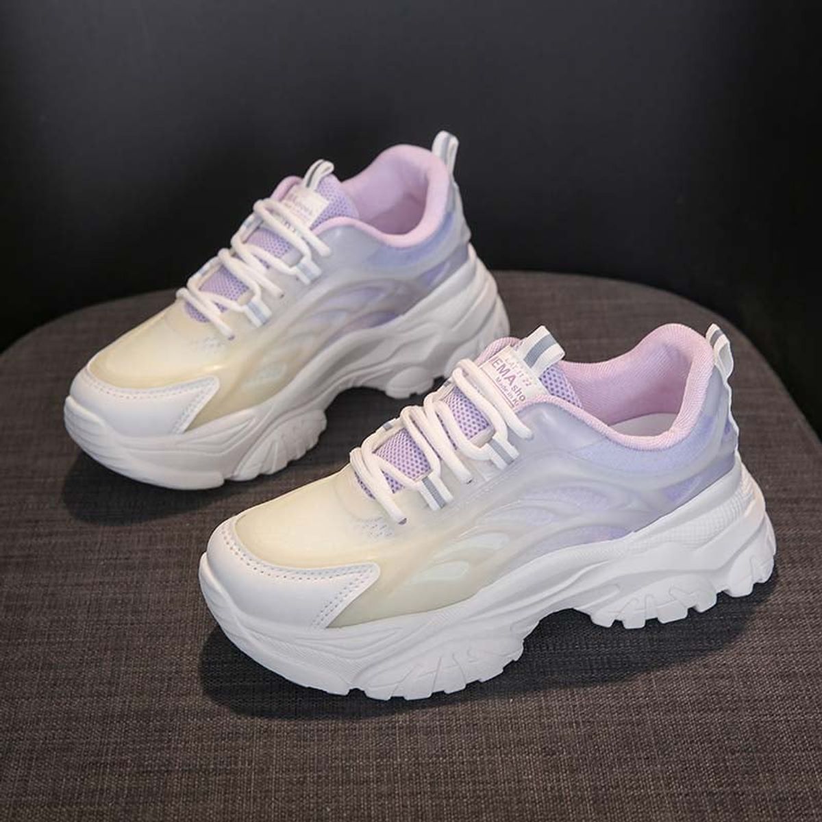 SHANDIAN - Zapatillas Plataforma Mujer Azul