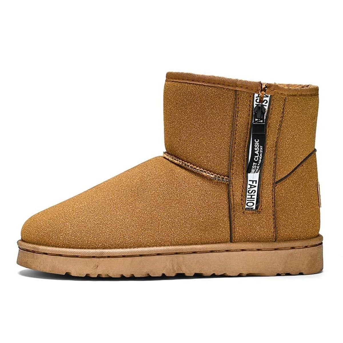 SHANDIAN - Botas mujer con chiporro Invierno Negro