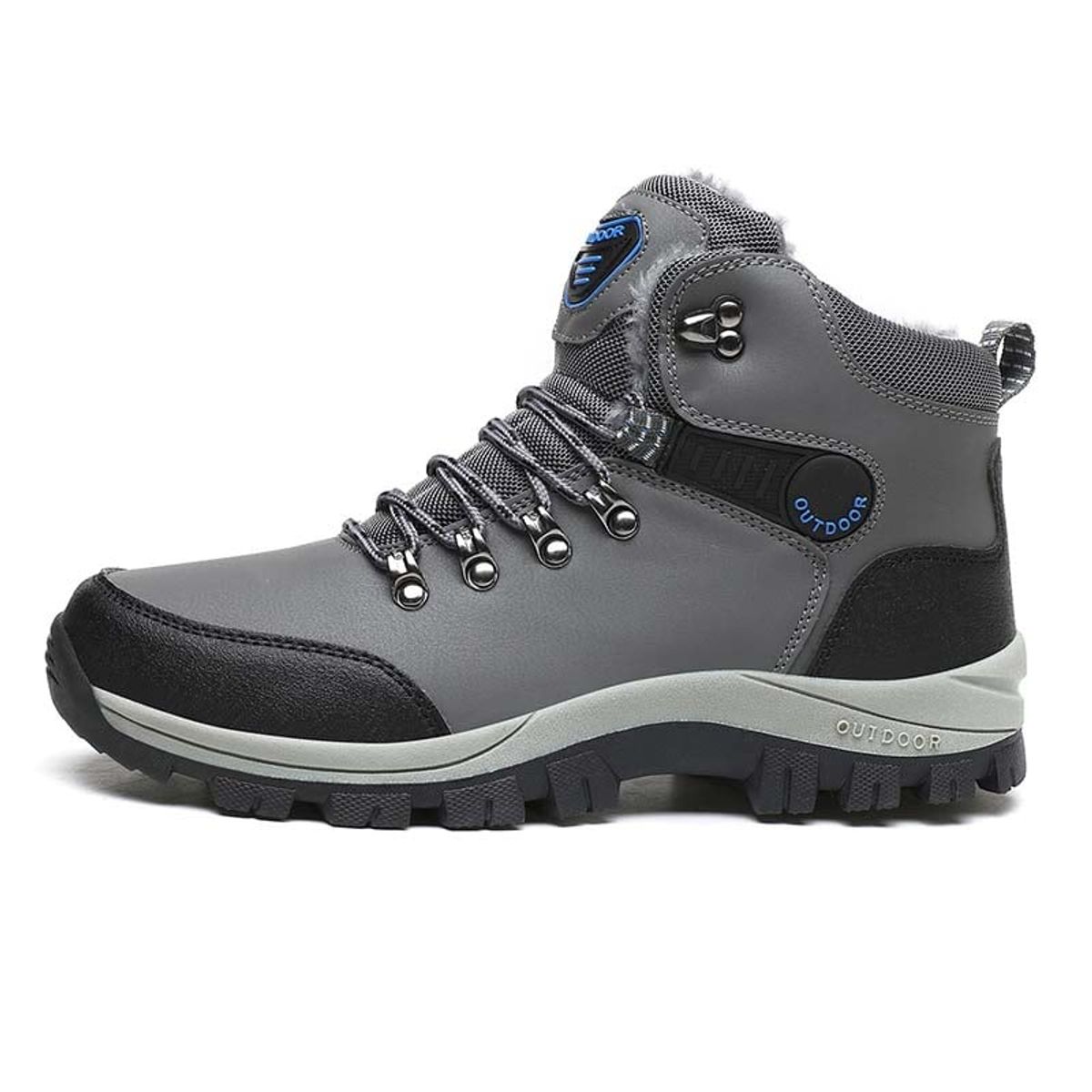 SHANDIAN - Zapatillas botin de hombre trekking temico invierno Negro