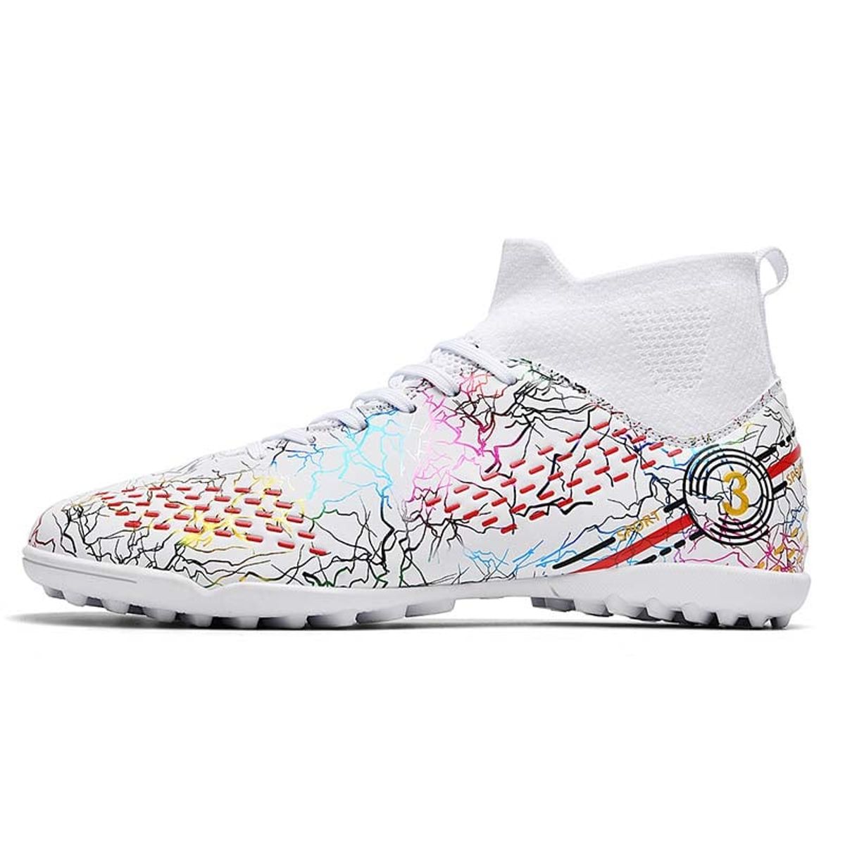 SHANDIAN - Zapatillas de Fútbol Hombre TF zapatos hombre Blanco