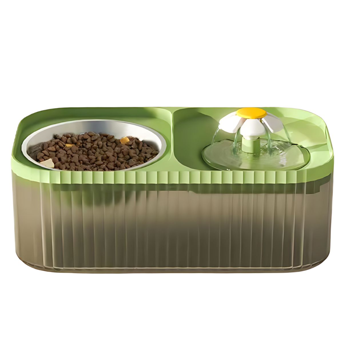 GENERICO - Plato + Bebedero de Agua para Gato 3 L Capacidad AJ - Verde