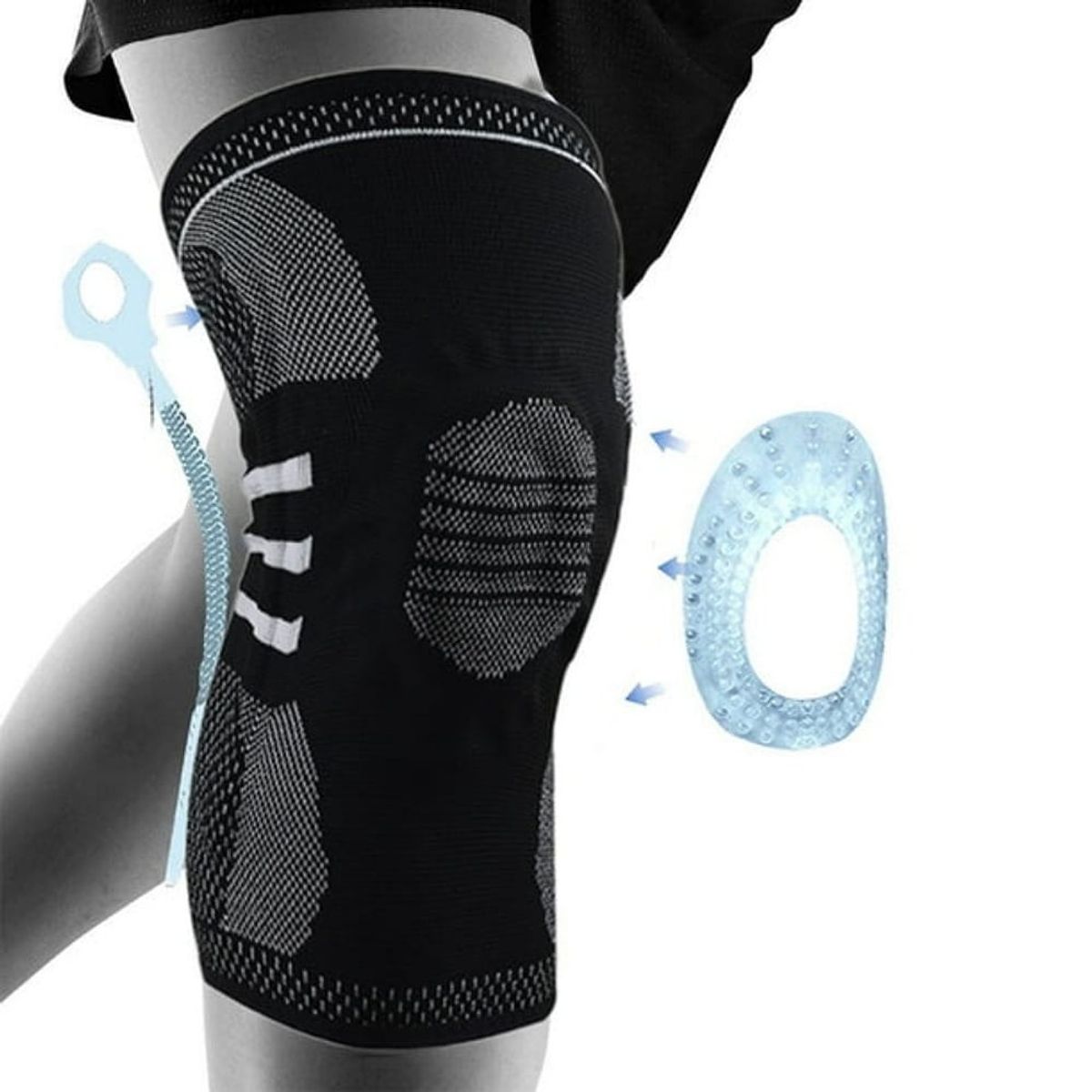 BRANSON - Rodillera con gel y Varillas Talla L - Color Negro