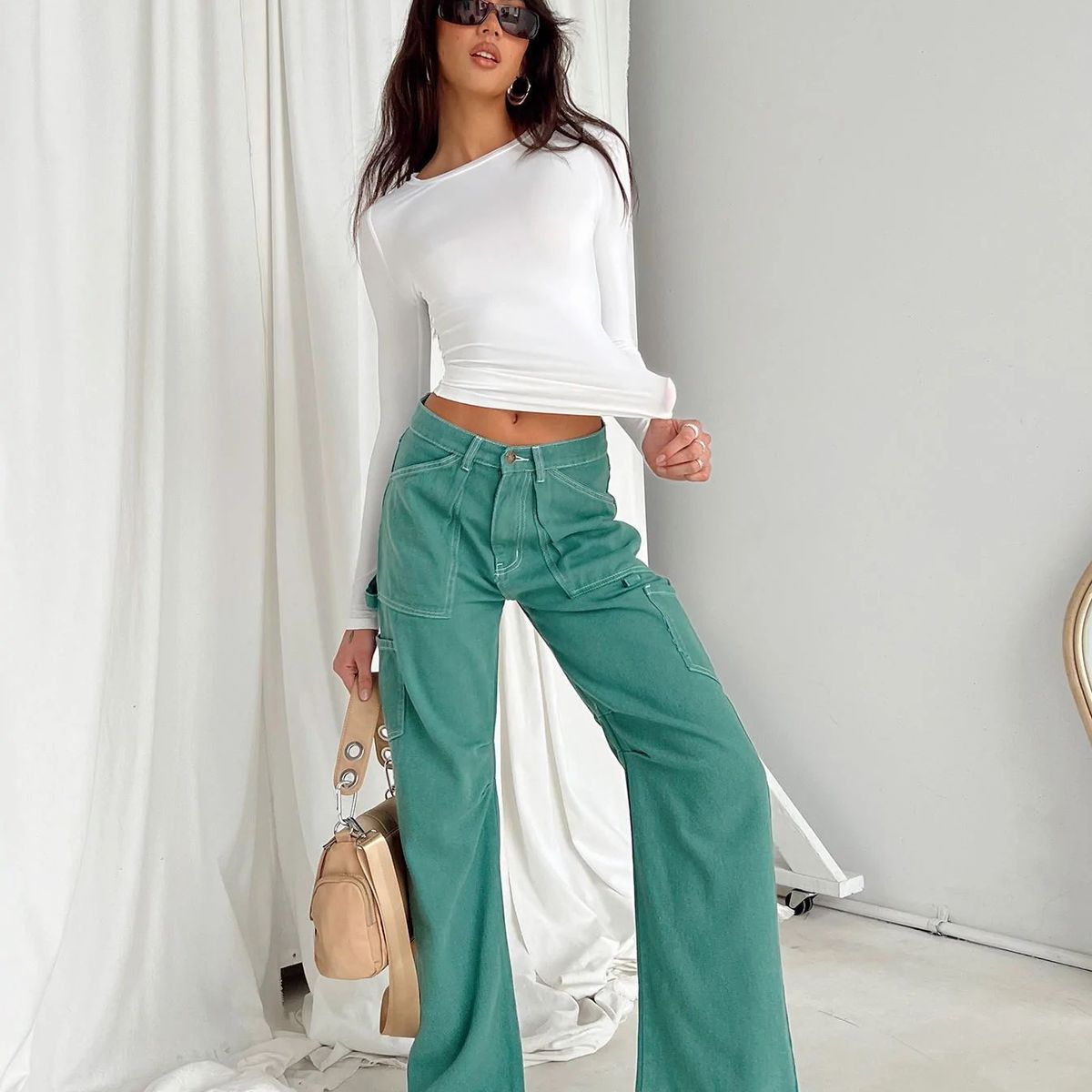 BLWOENS - Polo manga larga Mujer  - Blanco