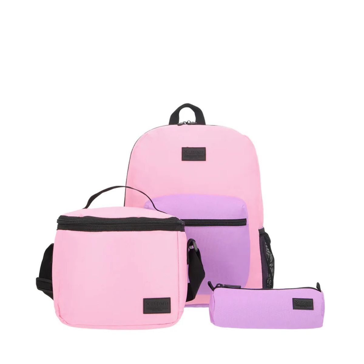 XTREM - Triple pack Mochila Urbana  + Lonchera + Estuche Violeta
