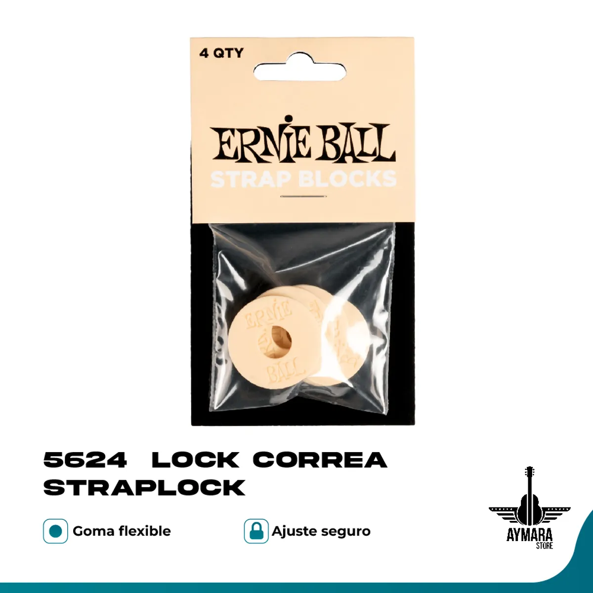 ERNIE BALL - Ernie Ball 5624 Lock Correa Strap Block