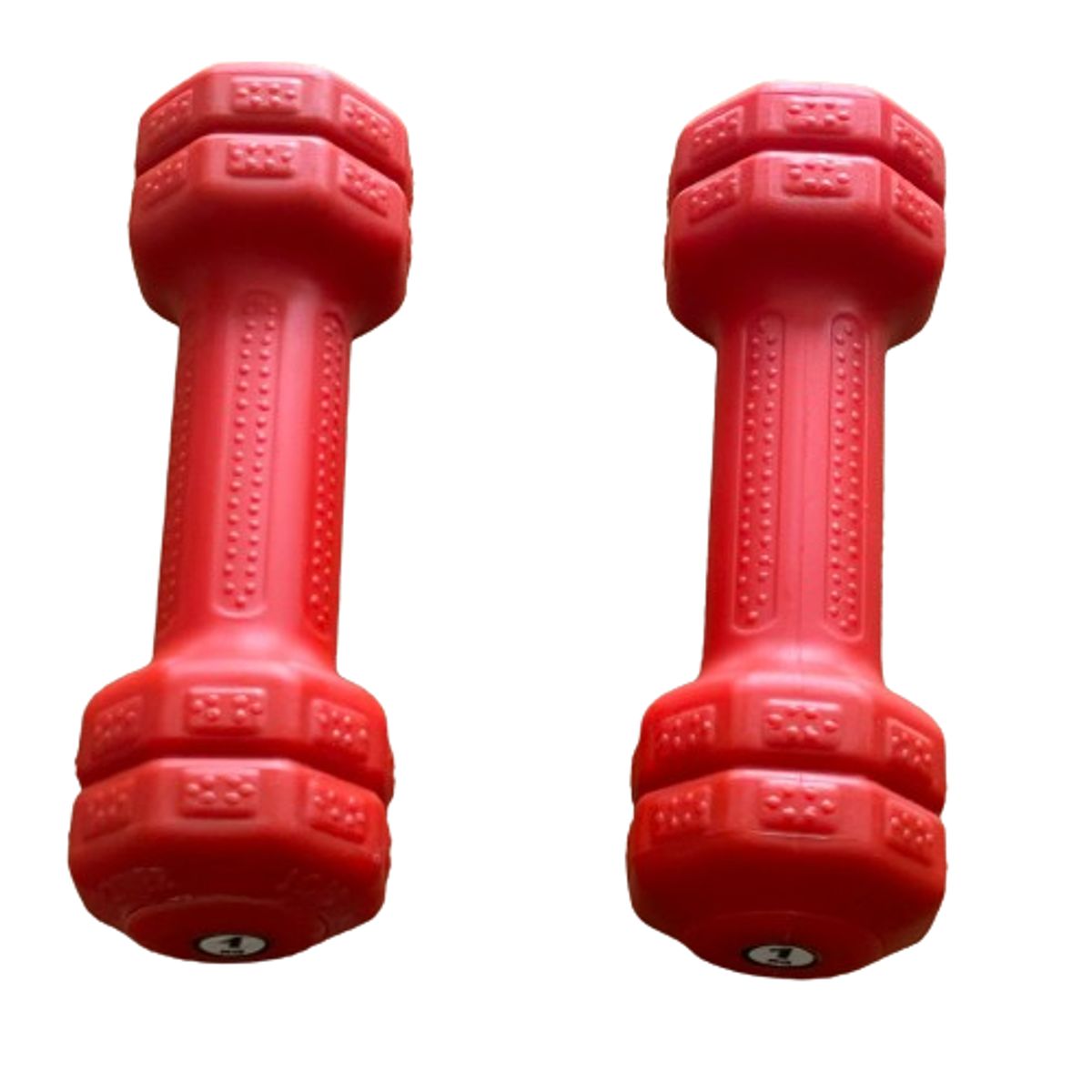 GENERICO - Par de mancuernas - pesas de vinil 1 kg-rojo