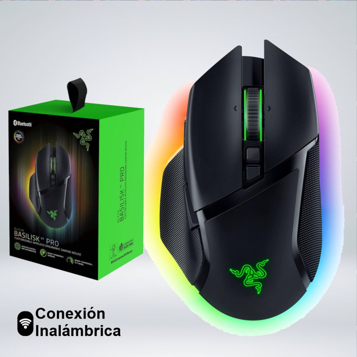 RAZER - MOUSE RAZER BASILISK V3 PRO 35KDPI 210HRS BT SWITCH OPTICO 13ZONA RGB