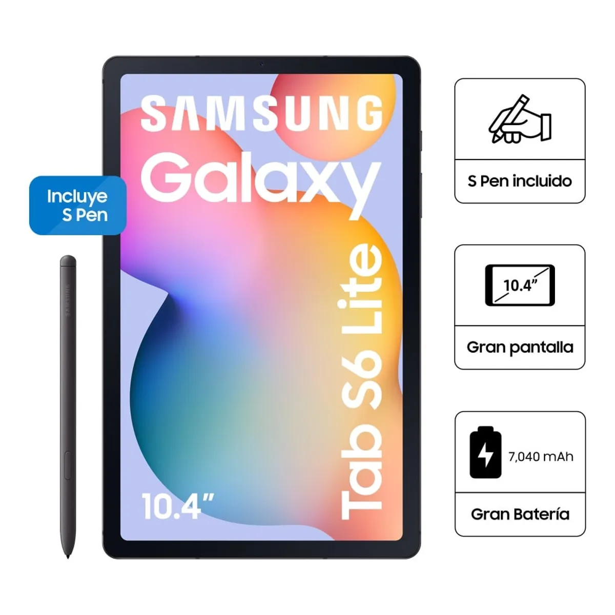 SAMSUNG - Tablet Samsung GALAXY TAB S6 Lite SM-P620 4GB/128GB 10.4 New Modelo 2024 - Oxford Gray