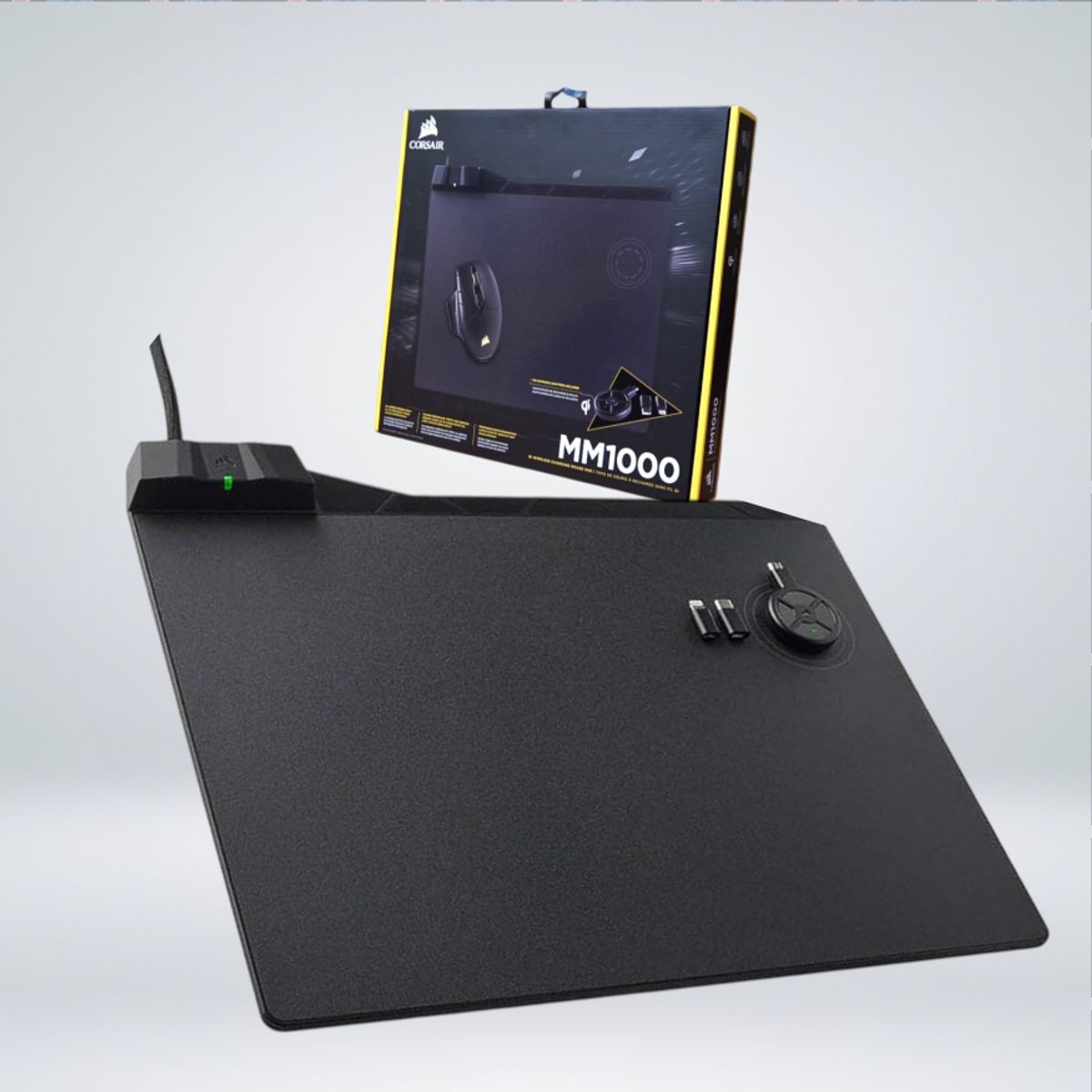 CORSAIR - MOUSEPAD CORSAIR MM1000 CARGA INALAMBRICA QI SUPERFICIE MICROTEXTURADA