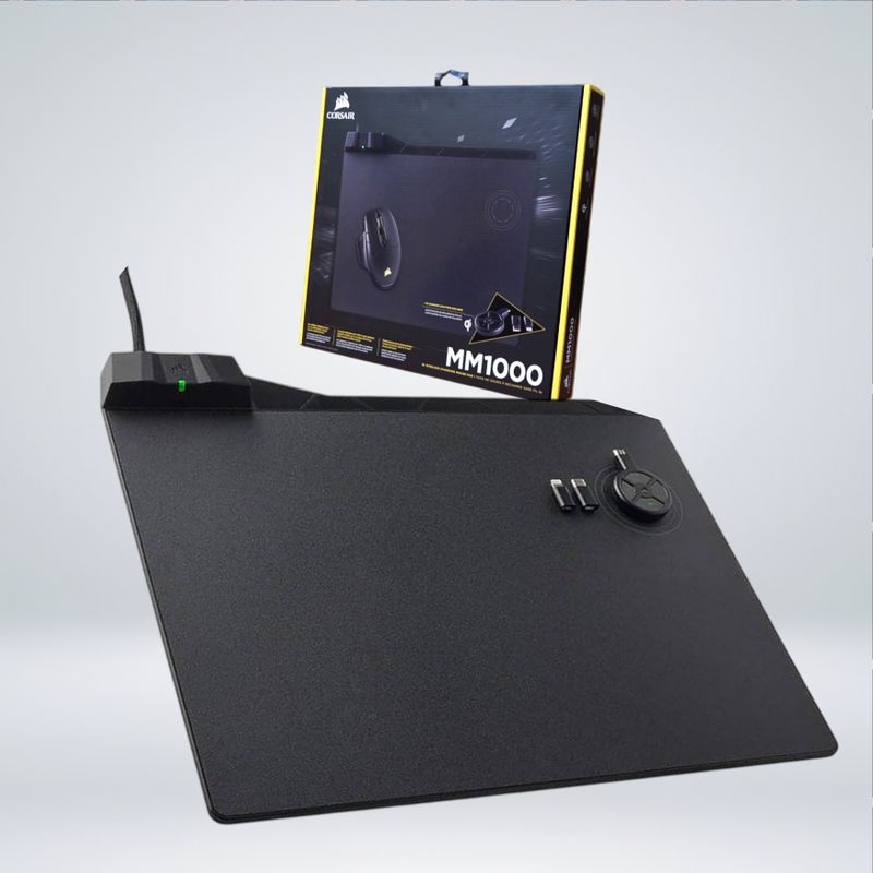 CORSAIR - MOUSEPAD CORSAIR MM1000 CARGA INALAMBRICA QI SUPERFICIE MICROTEXTURADA