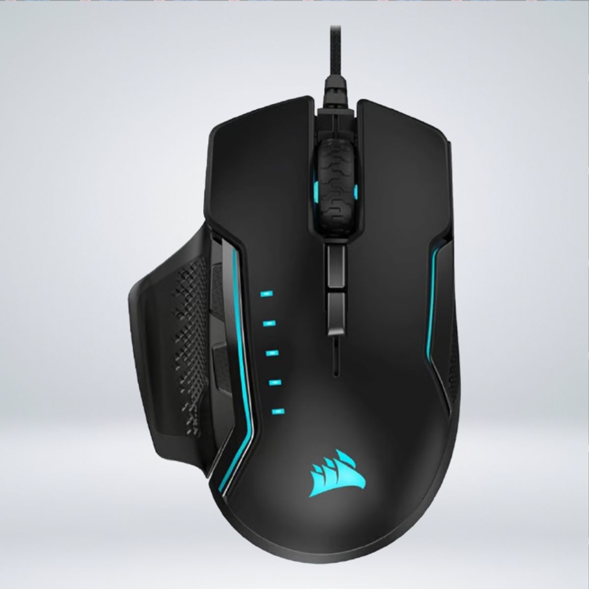 CORSAIR - MOUSE GAMER CORSAIR GLAIVE RGB PRO 3 ZONAS RGB 3 AGARRES 18 KDPI