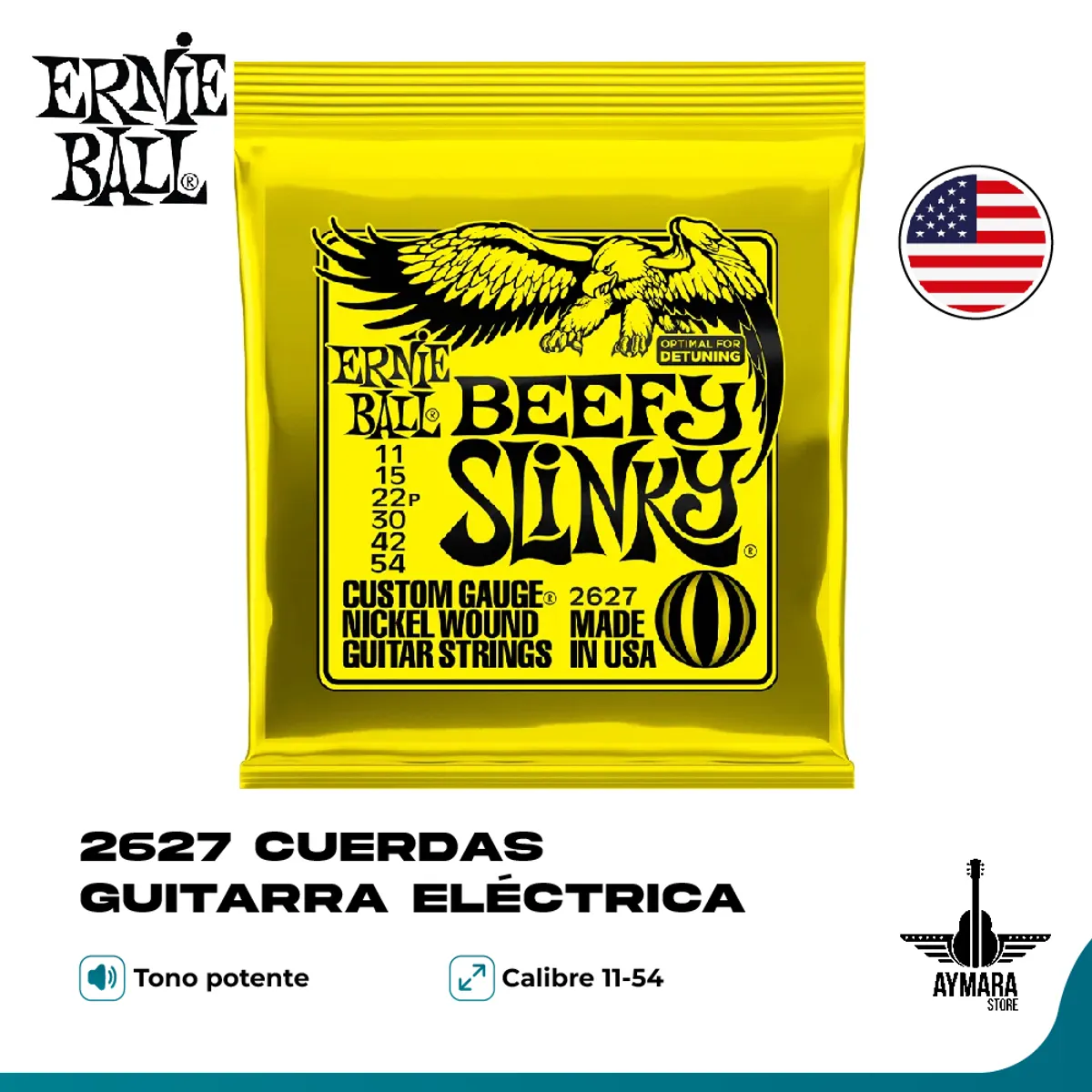 ERNIE BALL - Ernie Ball 2627 Cuerdas Guitarra Electrica 11/54