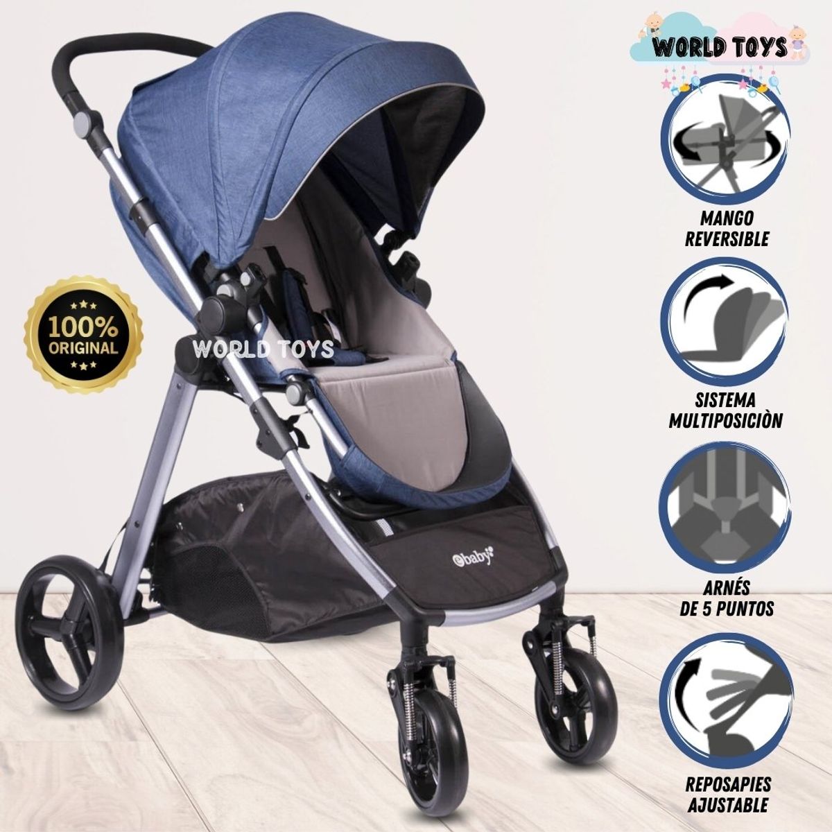 Baby - Coche de Paseo «NORTH» Edición Limitada Blue