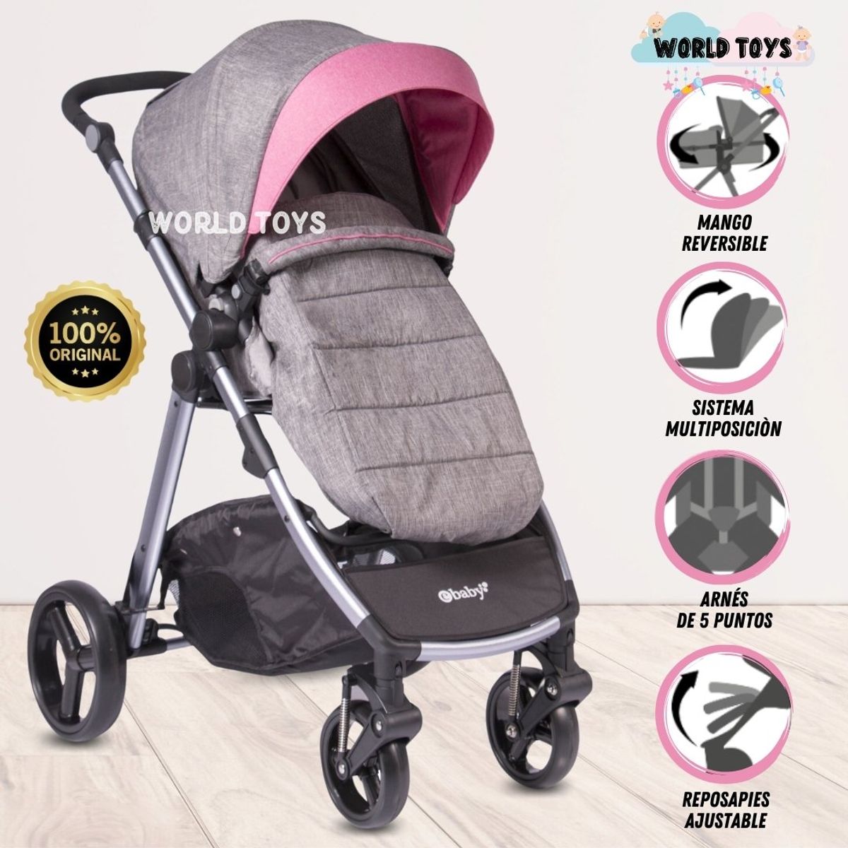 Baby - Coche de Paseo «NORTH» Edición Limitada Pink