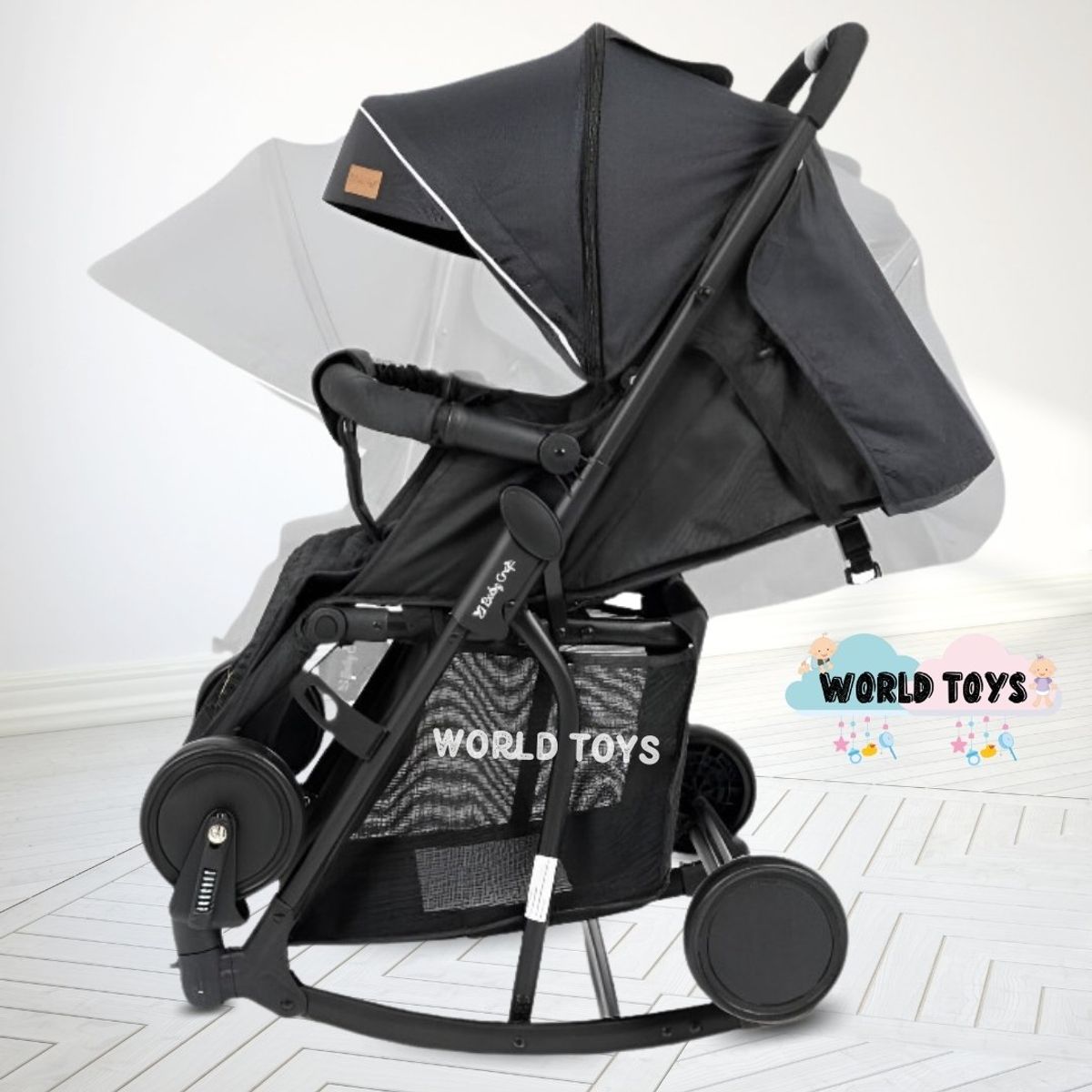BABY - Coche Mecedora de Lujo «SIDNEY» Black