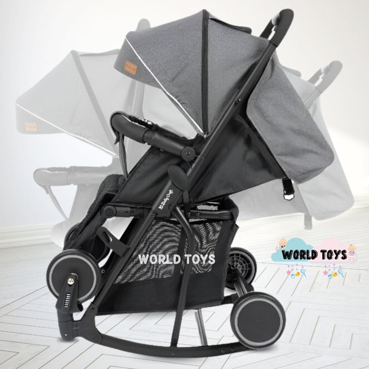 BABY - Coche Mecedora de Lujo «SIDNEY» Gray