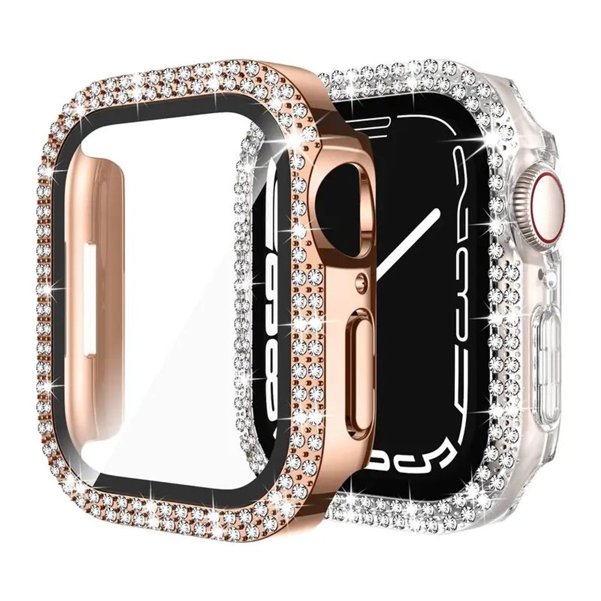 GENERICO - CASE FUNDA CON PIEDRITAS PARA APPLEWATCH DE 44MM ROSA GOLD