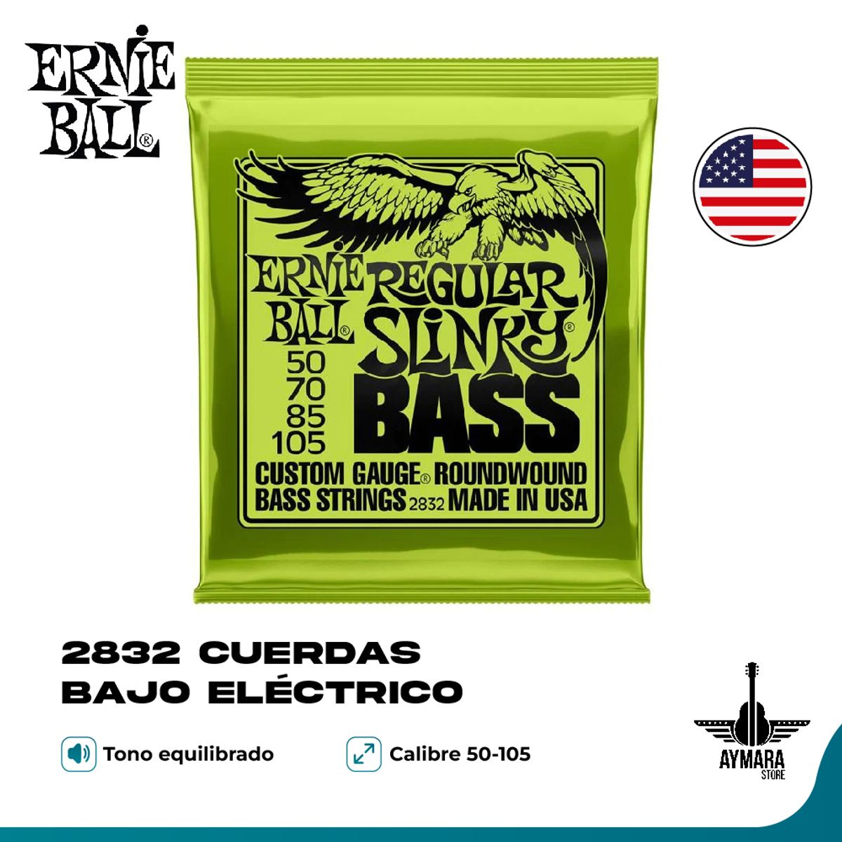 ERNIE BALL - Ernie Ball 2832 Cuerdas Bajo Eléctrico 50/105