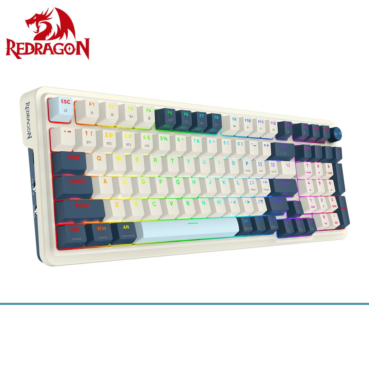 REDRAGON - Teclado Redragon EISA K686-RGB-PRO Wireless English WB WHITEBLUE