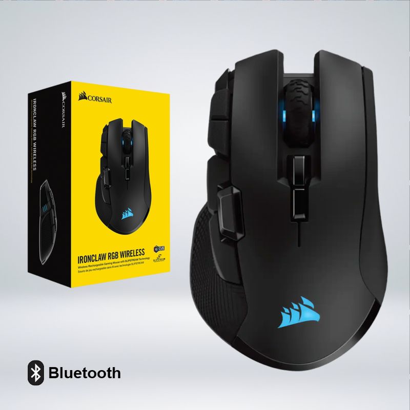 CORSAIR - MOUSE GAMER CORSAIR IRONCLAW RGB BLUETOOTH USB WIRELESS SENSOR 18KDPI