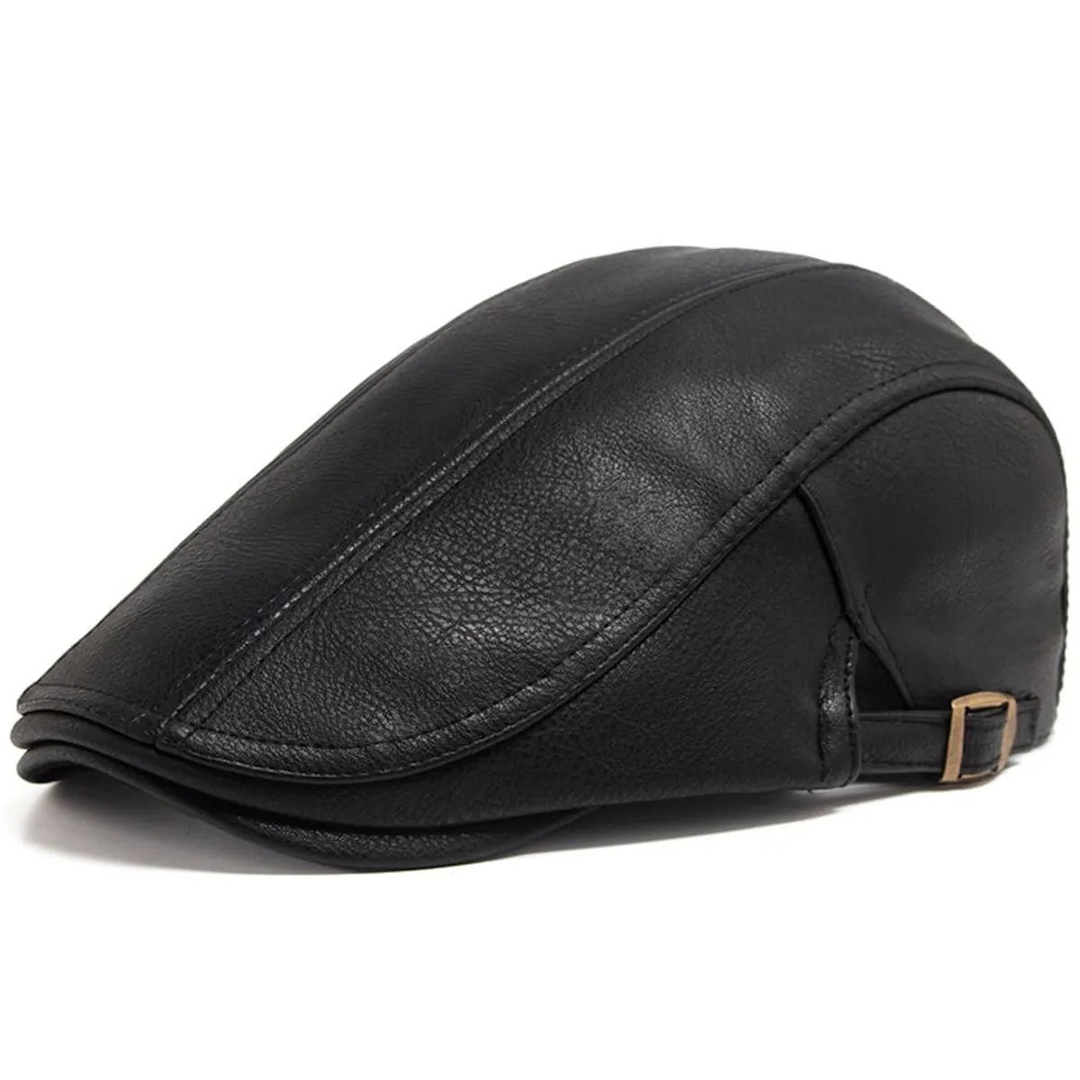KAST PE - Boina Mister Negro Gorra cuero PU con correa regulable