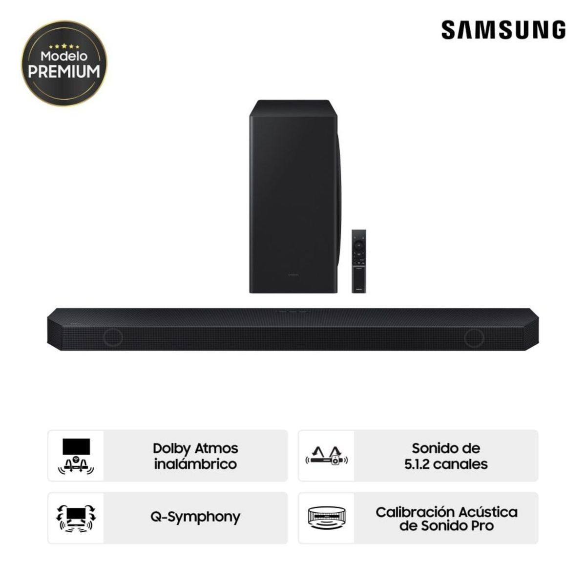 SAMSUNG - Soundbar Samsung Wifi + Bluetooth 512 Ch HW-Q800D 2024