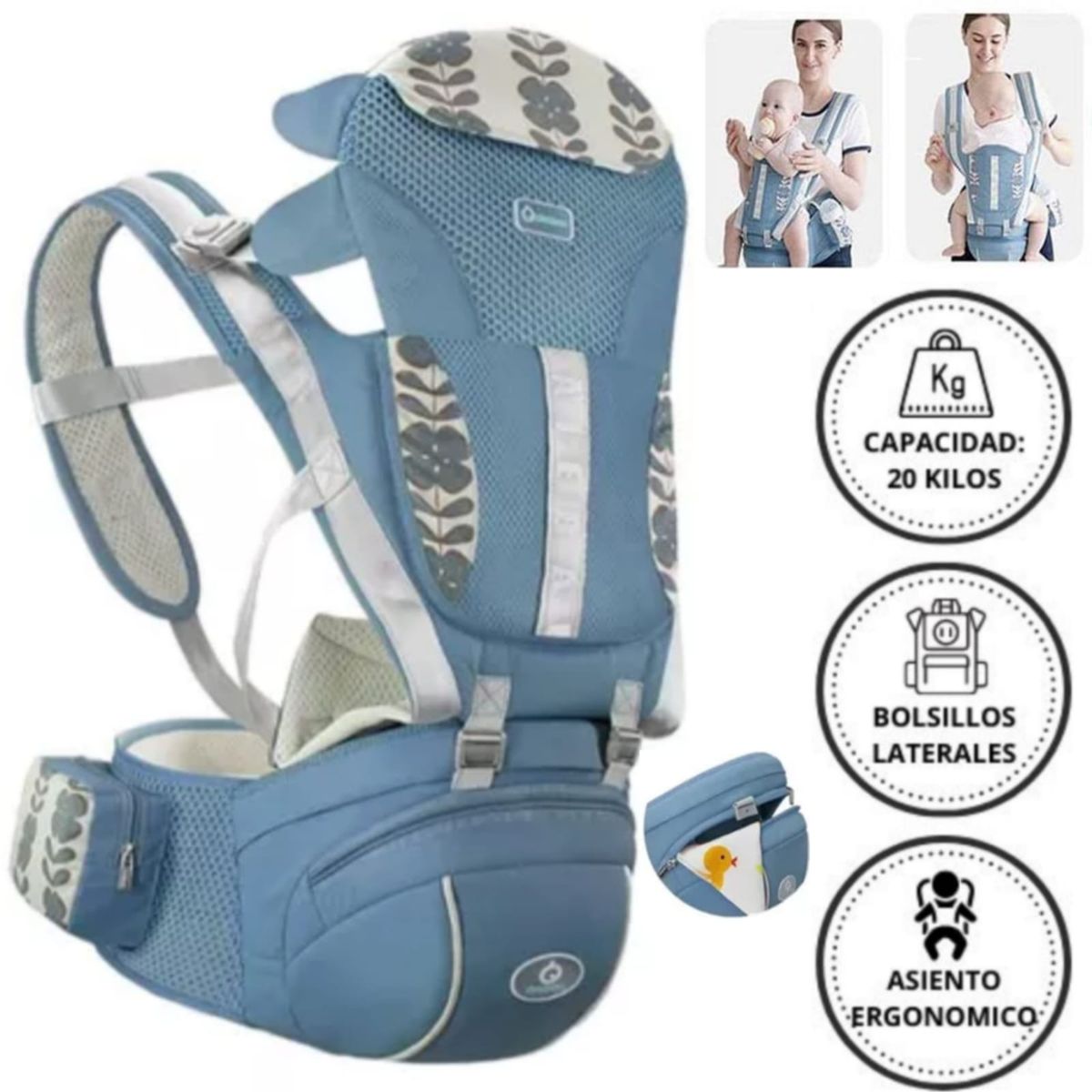 GENERICO - Canguro Ergonómico Única Mia AZUL