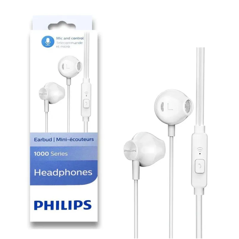 PHILIPS - AUDIFONO PHILIPS 1000 SERIES TAUE101WT - 3.5 MM - ESTÉREO - BLANCO