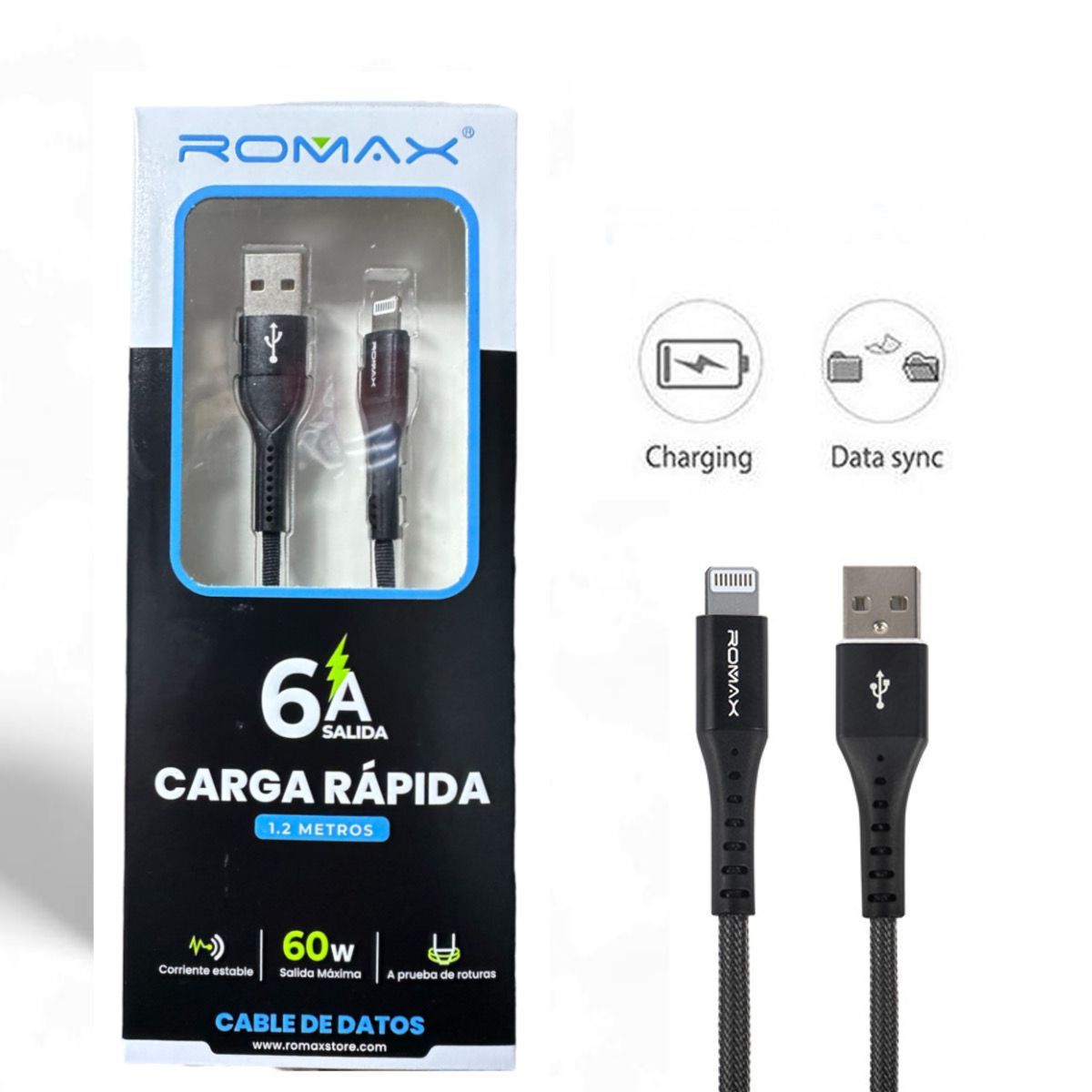 GENERICO - Cable de Datos para IPHONE 6A ROMAX