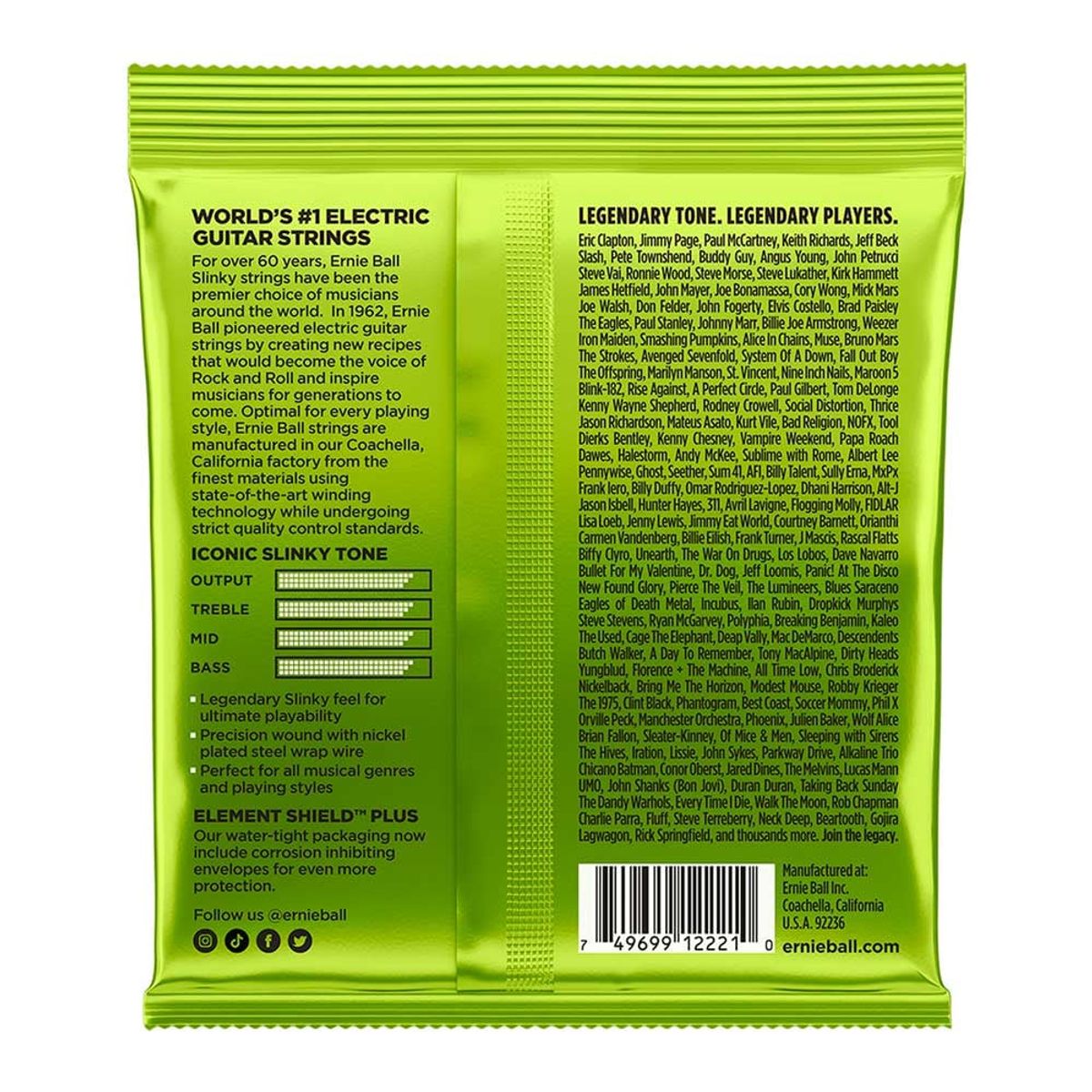 ERNIE BALL - Ernieball 2221 Cuerdas Guitarra Electrica 10/46